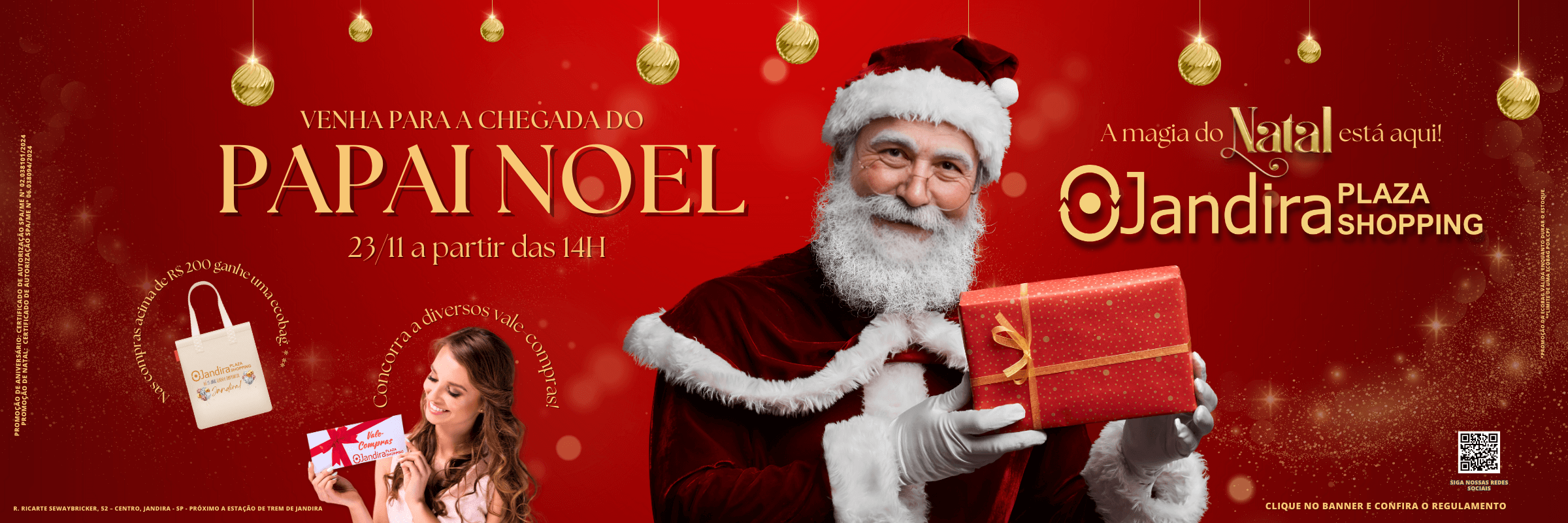 Venha para a chegada do Papai Noel no Jandira Plaza Shopping