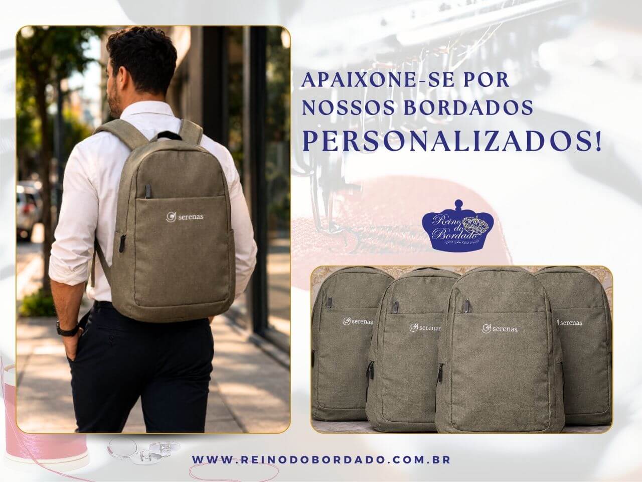 Camisas polo personalizadas com bordados profissionais, incluindo logotipos empresariais e emblemas de radiologia, exibidas em diferentes cores.